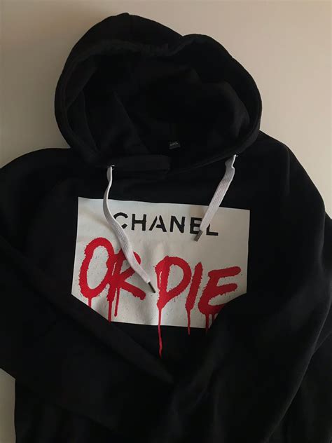 chanel or die hoodie black|chanel leather cardigan.